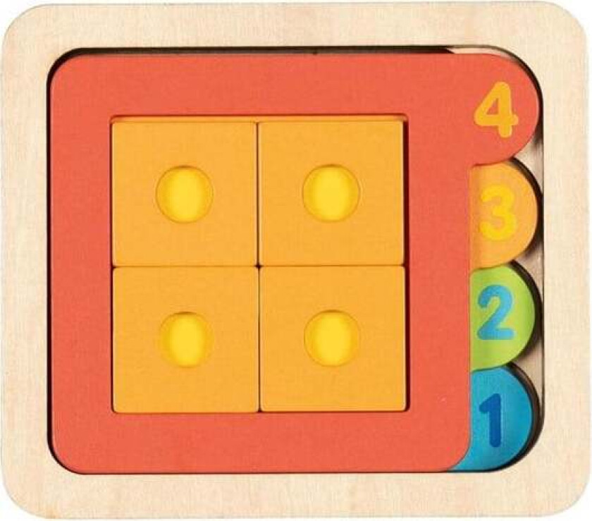 Wooden Layer Puzzle Shapes and Numbers 15 pc Tre