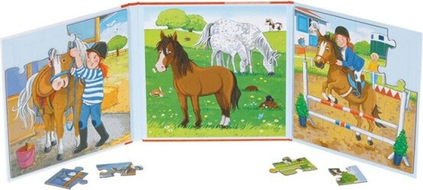 Magnetic Jigsaw Puzzle Book Horse Stable 40
