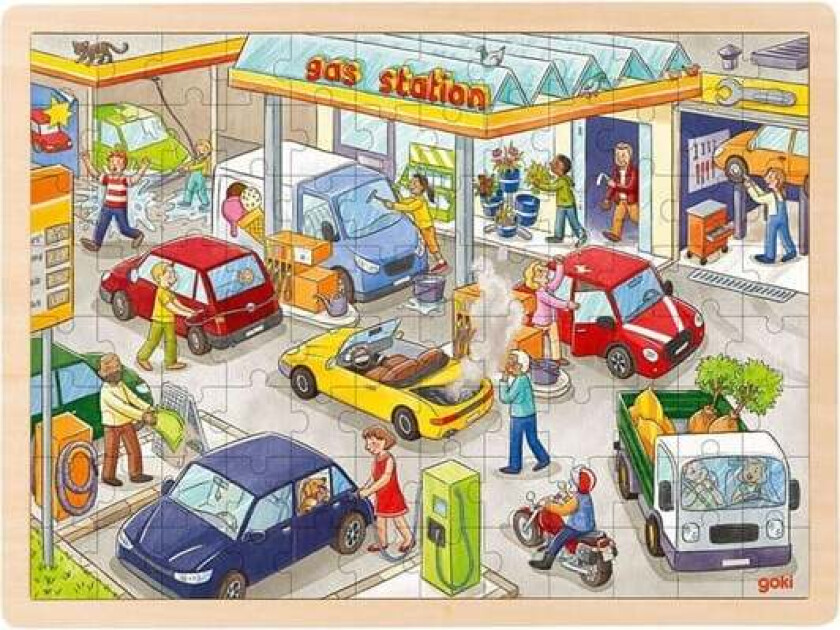 Wooden Jigsaw Puzzle Gas Station 96 pcs. Tre