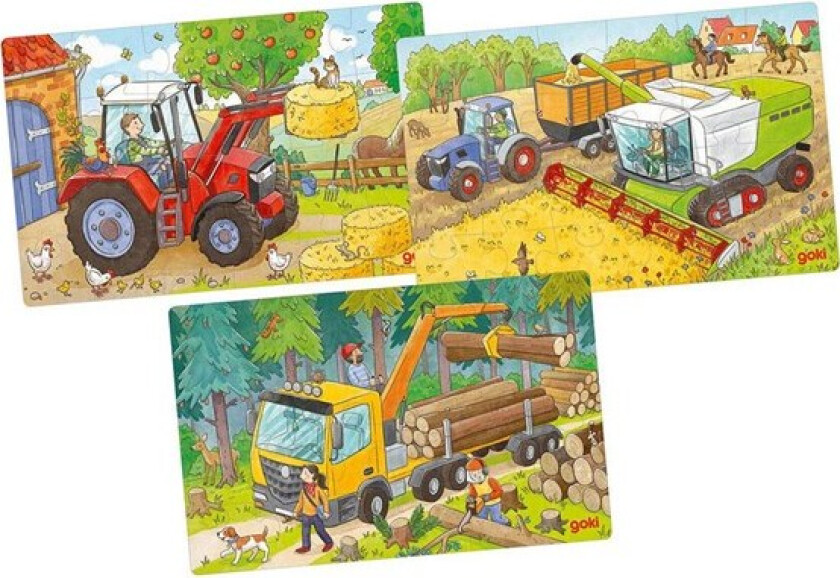Wooden Jigsaw Puzzle Vehicles Set of 3 Tre
