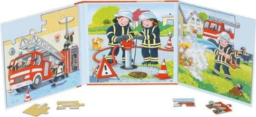 Magnetic Jigsaw Puzzle Book Fire Department
