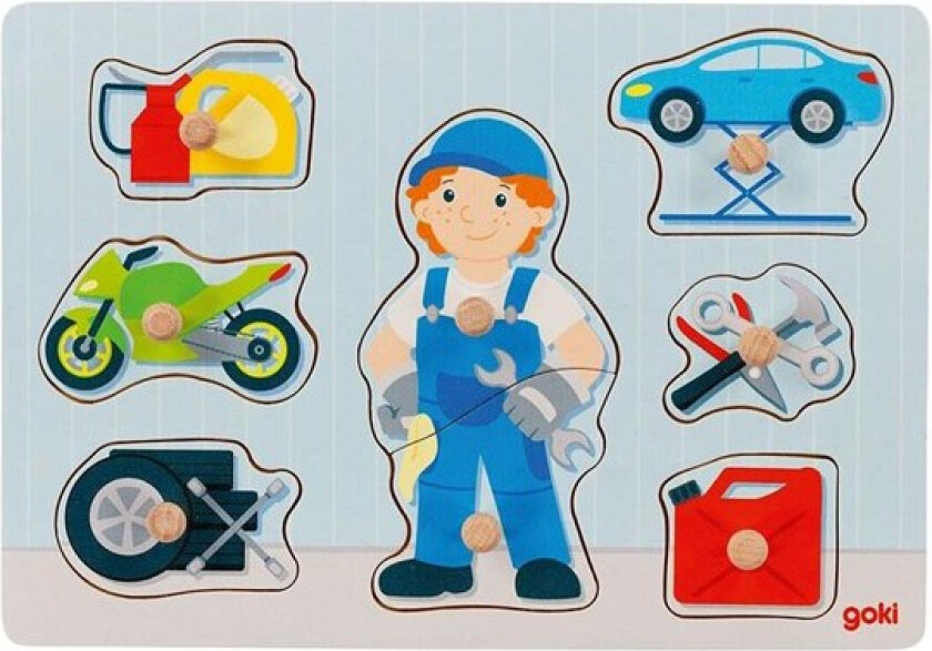 Wooden Stud Puzzle Mechanic 8 pcs. Tre