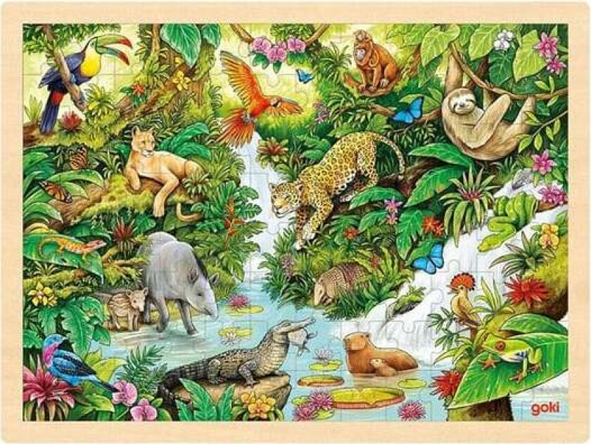 Wooden Jigsaw Puzzle In the Jungle 96pcs. Tre