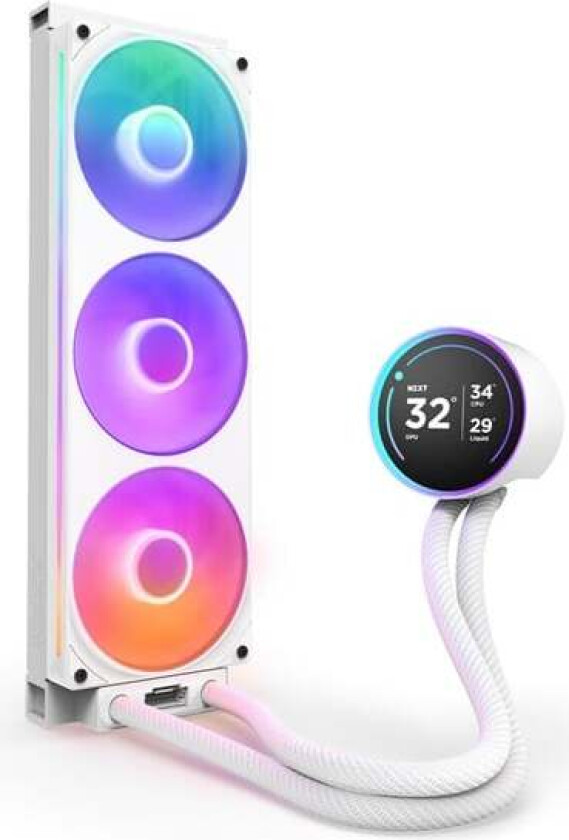 Kraken Elite RGB V2 360 (2024) - Hvit med RGB-lys - CPU Vannkjøling - Max 30 dBA