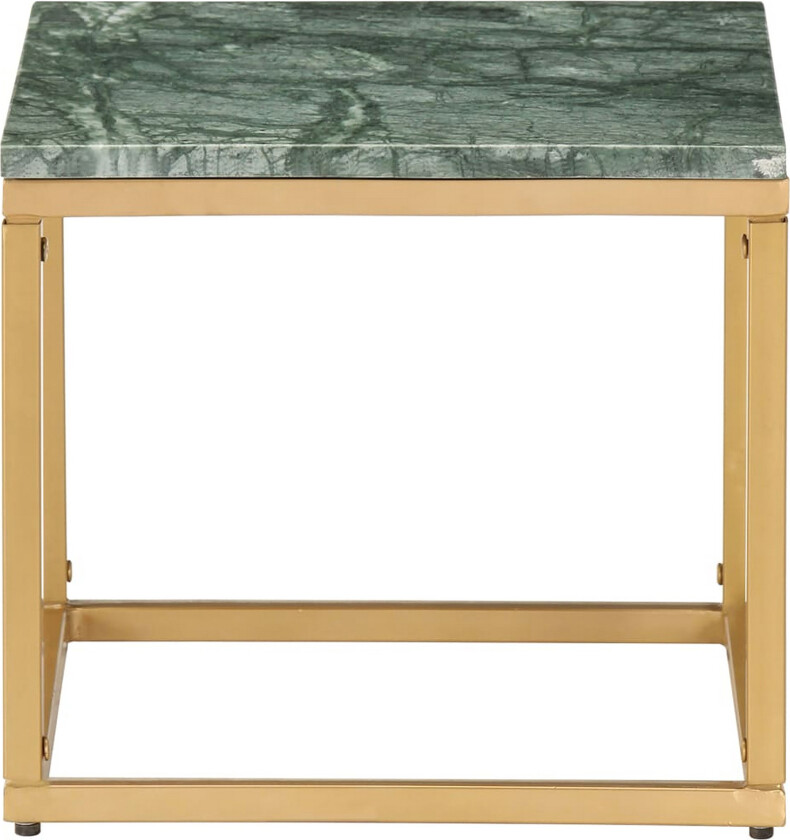Salongbord grønn 40x40x35 cm ekte stein med marmorstruktur -