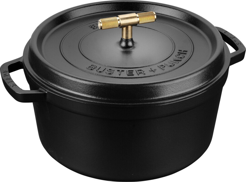 Buster+Punch rund gryte 28 cm, messingknott
