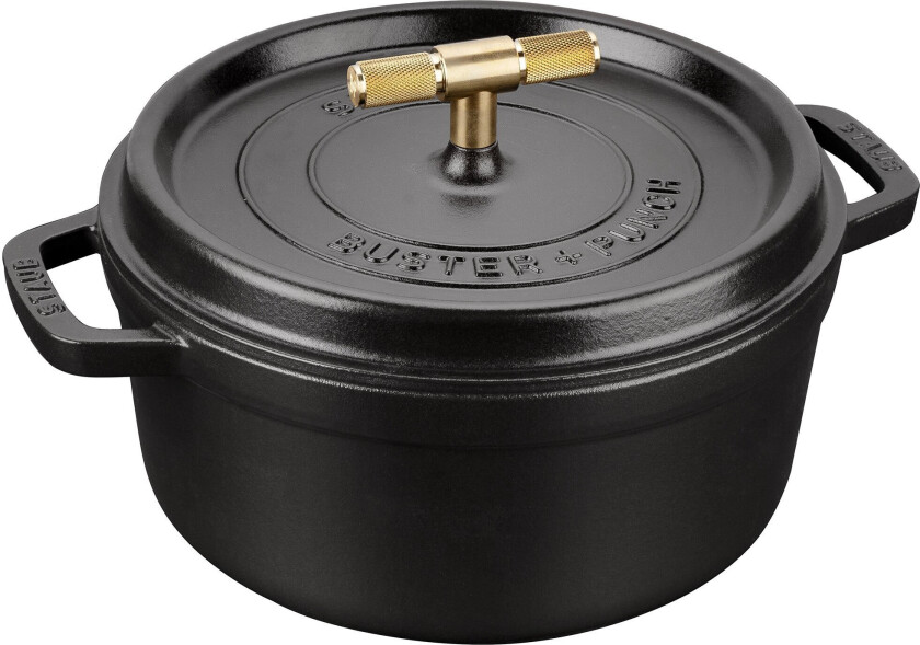 Buster+Punch rund gryte 24 cm, messingknott