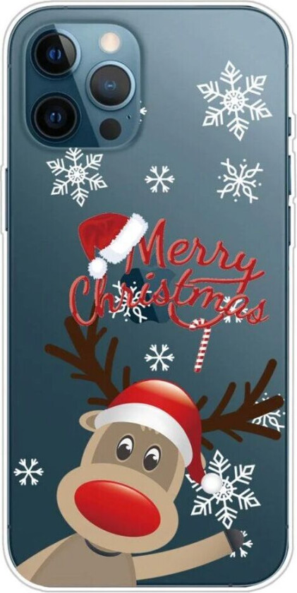 iPhone 14 Pro Max TPU Plast Jul Deksel - Reinsdyr med Nisselue