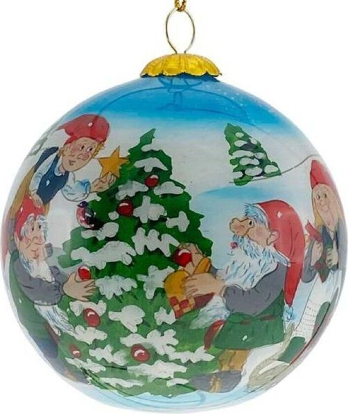 Julekule, Håndmalt Nisser Som Pynter Juletreet