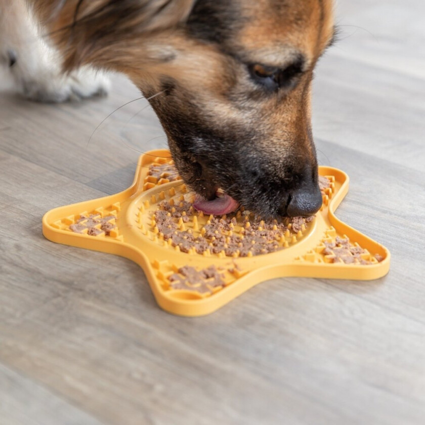 Lick'n'Snack Slikkematte Gul 23,5 cm