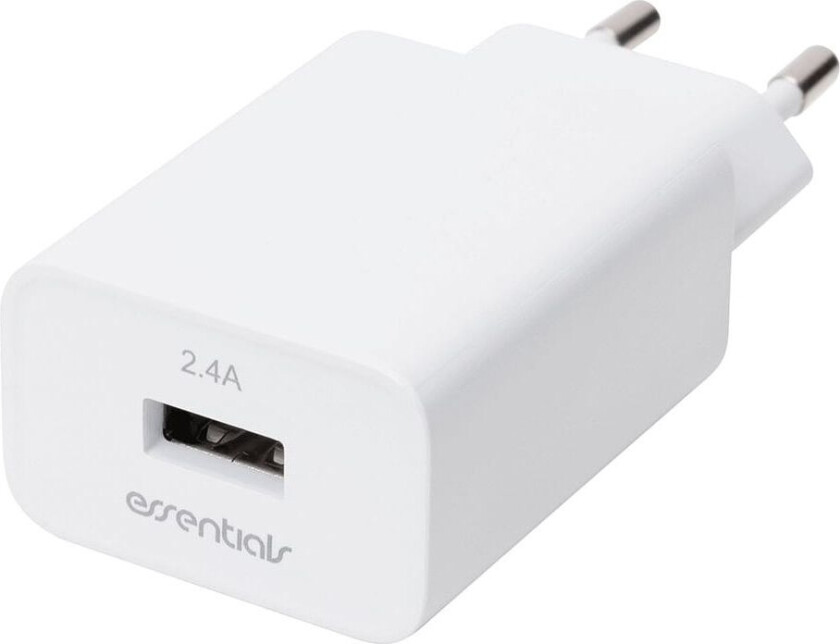 Essentials USB-lader 12W - Hvit