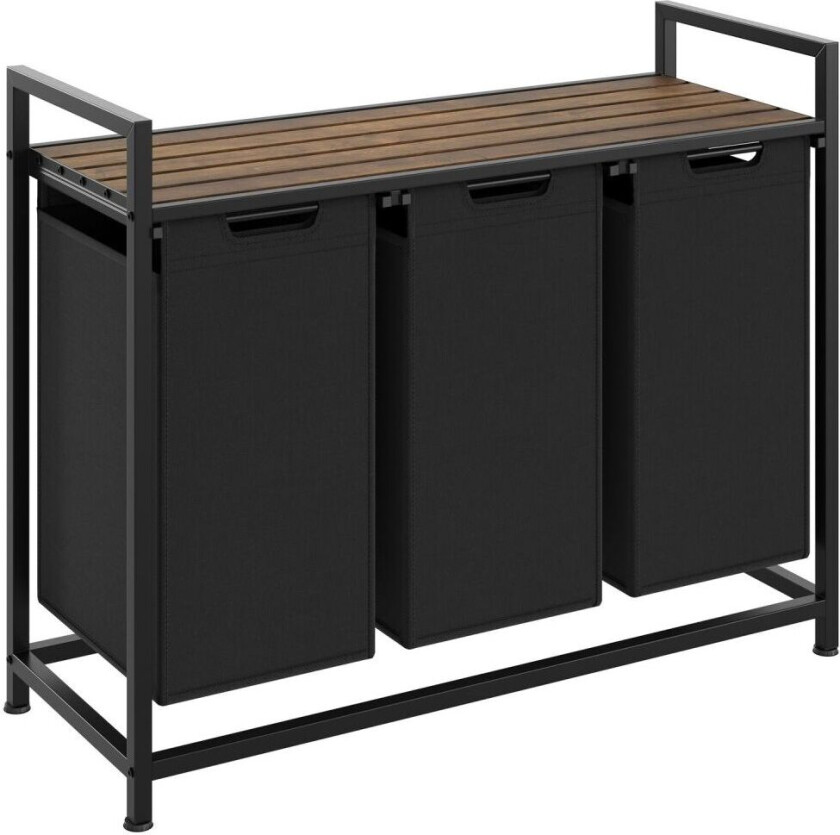 tectake Skittentøyskurv med hylle, industriell stil - 34 x 93,5 x 72 cm