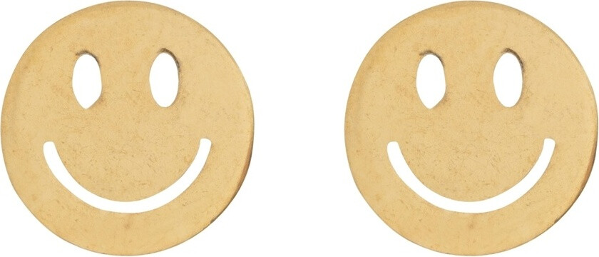 Davie Smiley Face Stud Earrings Stainless Steel