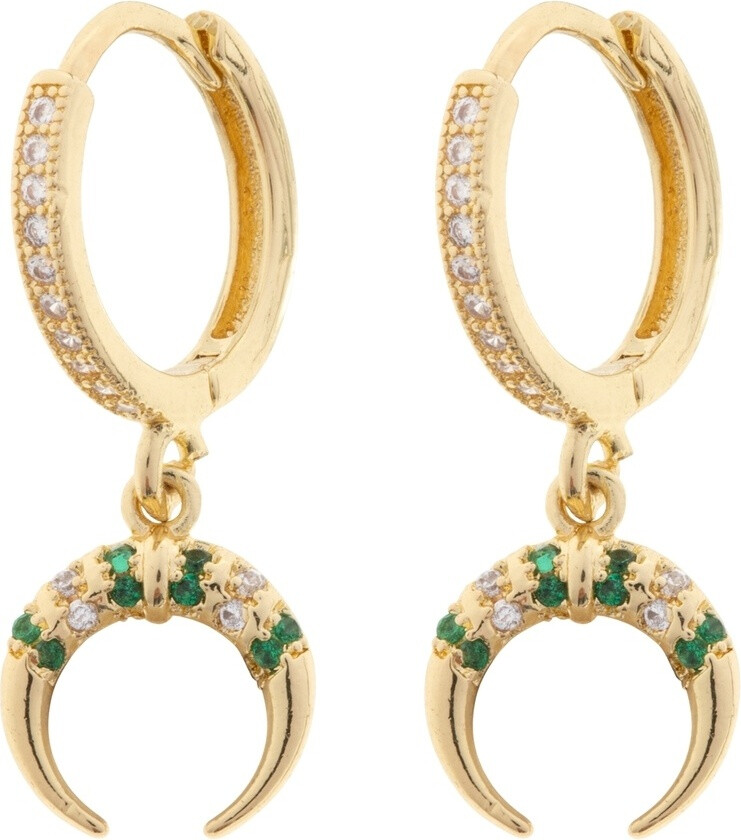 Aya Crystal Horn Hoop Earrings