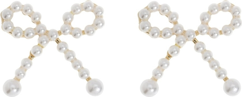 Juliette Cute Pearl Bow Stud Earrings