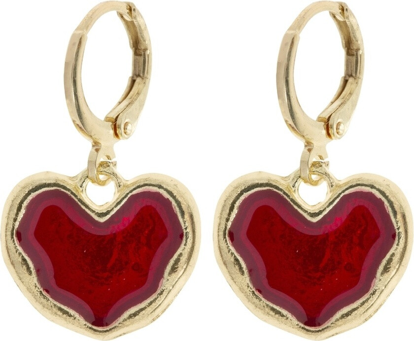 Scarlett Red Hoop Heart Earring