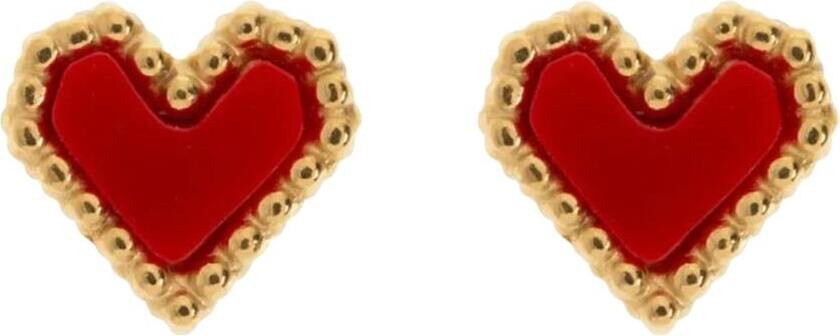Sarah Red Heart Stud Earring Stainless Steel