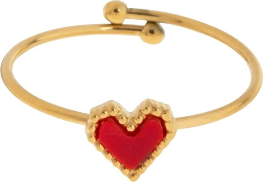Bilde av Sarah Red Heart Ring Stainless Steel