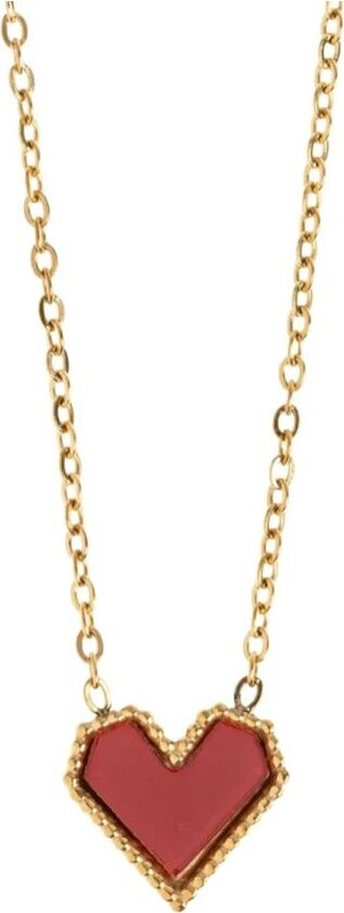 Sarah Red Heart Necklace Stainless Steel