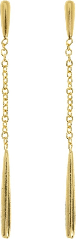 Nim Dangling Drop Chain Stud Earrings Gold