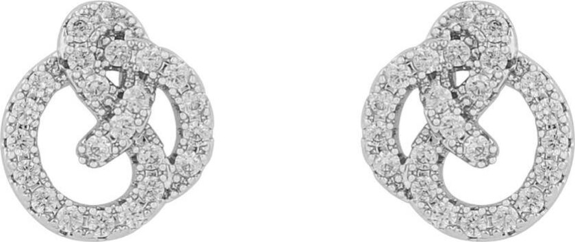 Snö Of Sweden Mayfair Knot Earring Silver/Clear