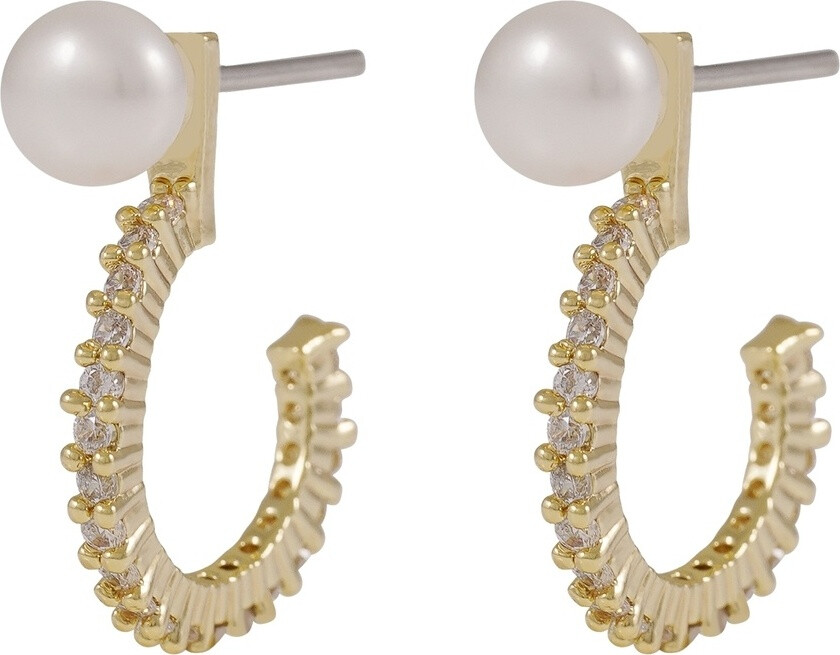 Snö Of Sweden Mayfair Small Pearl Oval Earring Gold/White