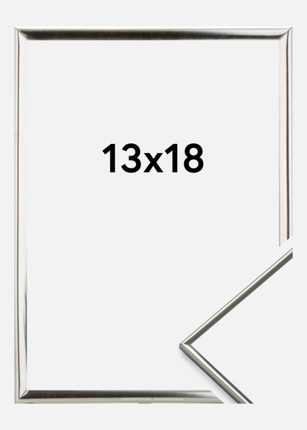 Ramme Slät Metall Sølv 13x18 Cm