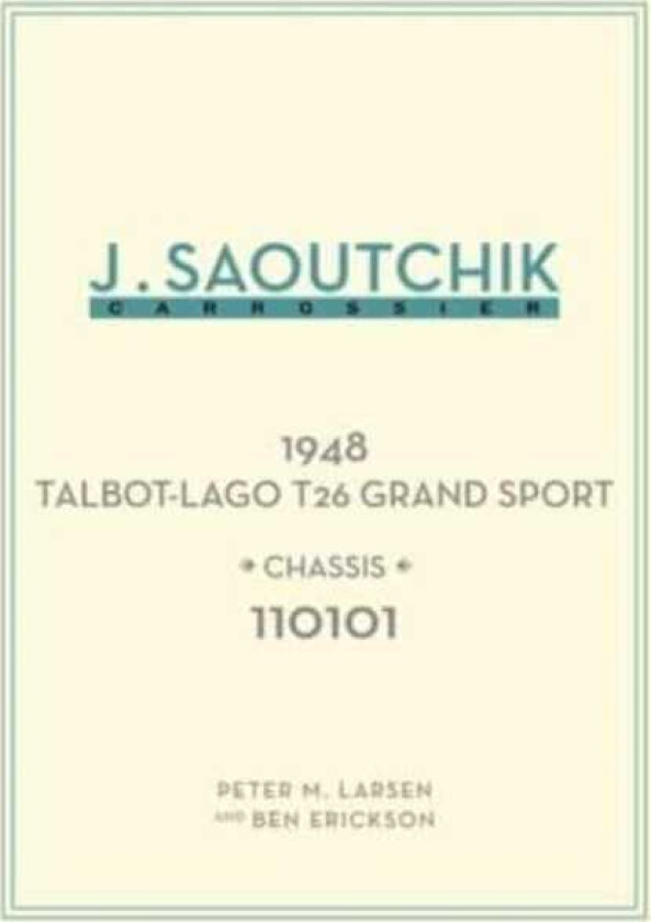 Jacques Saoutchik, Carrossier 1948 TalbotLago Grand Sport Chassis 110101