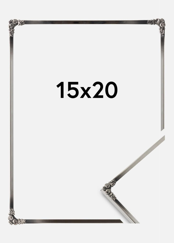 Ramme Rosen Metall Sølv 15x20 Cm