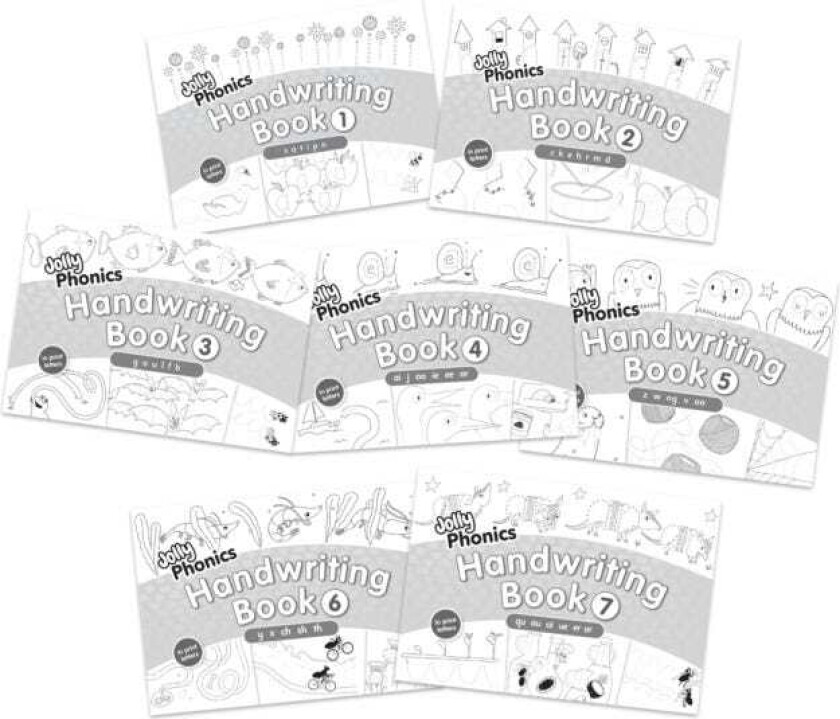 Jolly Phonics Handwriting Books Complete Set (17) In Print Letters (American English edition)