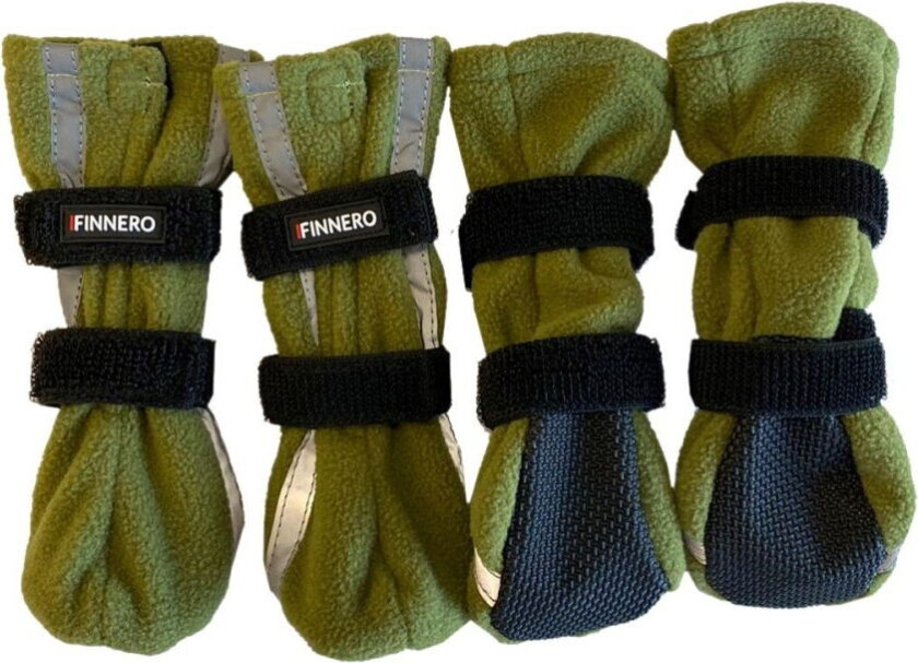 Finnero Halla Potesokker i Fleece Reflekterende Grønn (S)