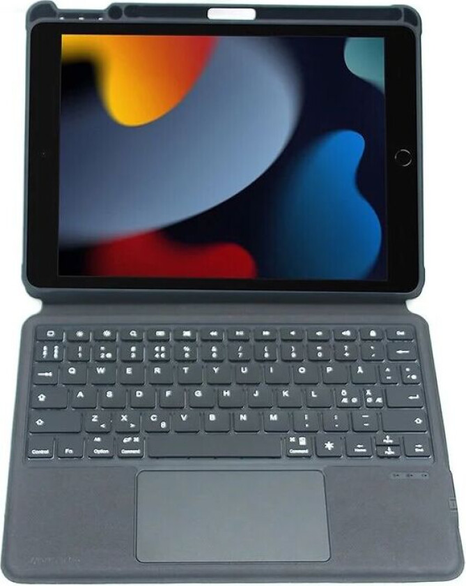 Tastaturdeksel til iPad 10,2 - Solid Pro Nordisk Layout - Svart