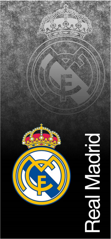 Svart Real Madrid håndkle - 70x140 cm - 100% bomull - Mykt badehåndkle med Real Madrid-logo