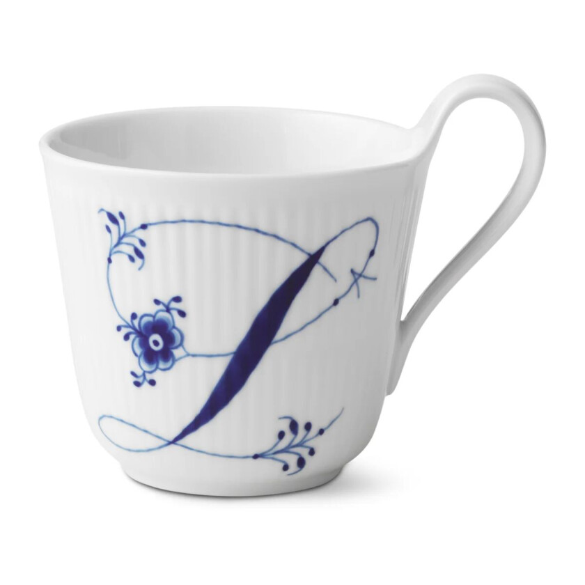 Blue Fluted Plain Alphabet kopp 33 cl L