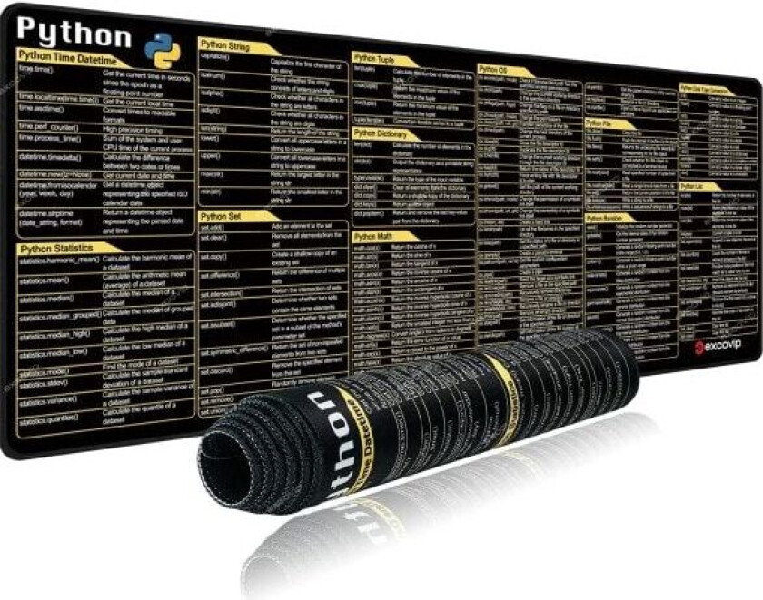 Python Programmering Mouse Pad Large Snarveier Cheat Sheet Tastatur Musematte
