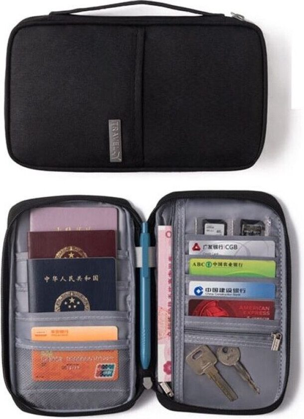 Passdeksel reiselommebok med RFID-beskyttelse