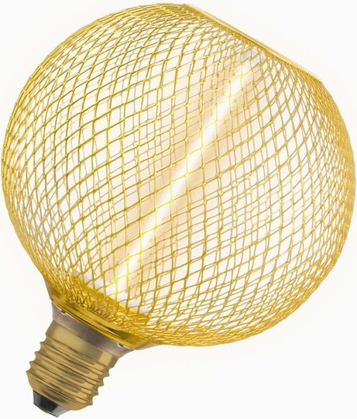 LED-pære E27 Filament Straw Globe Gull 150lm DIM 3,5W/818