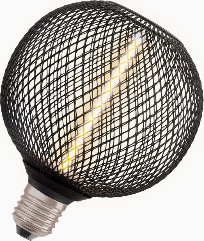 LED-pære E27 Filament Straw Globe Svart 110lm DIM 3,5W/818