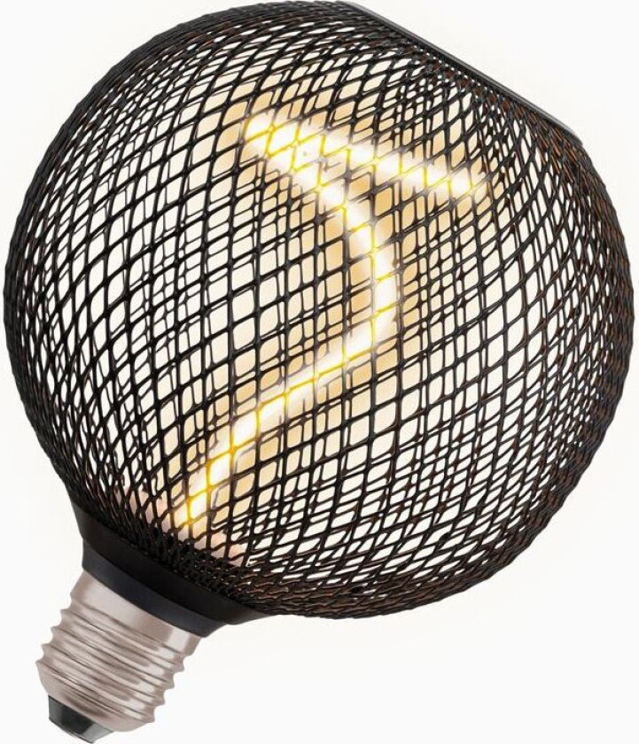LED-pære E27 Filament Spiral Globe Svart 130lm DIM 3,5W/818