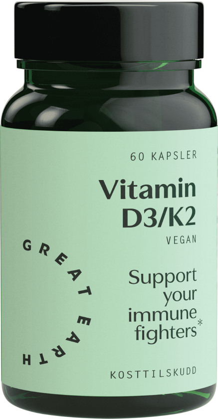 Vitamin D3/K2 kapsler, 60 stk.