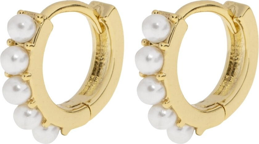 Essie Pearl Hoop Earrings Gold