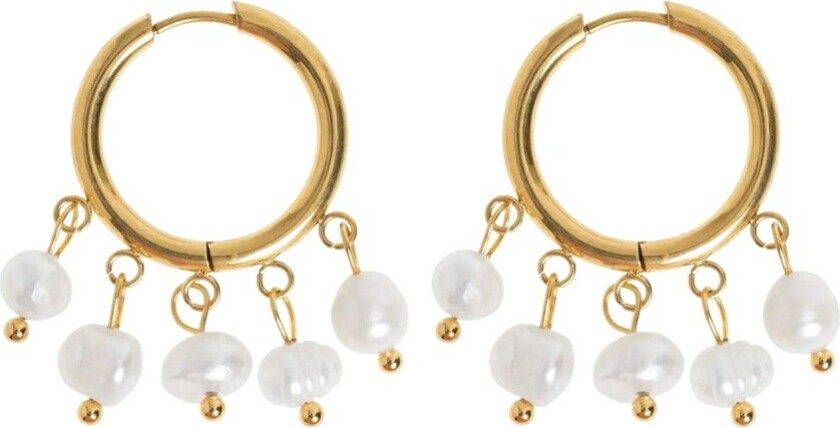 Estelle Pearl Hoop Earrings
