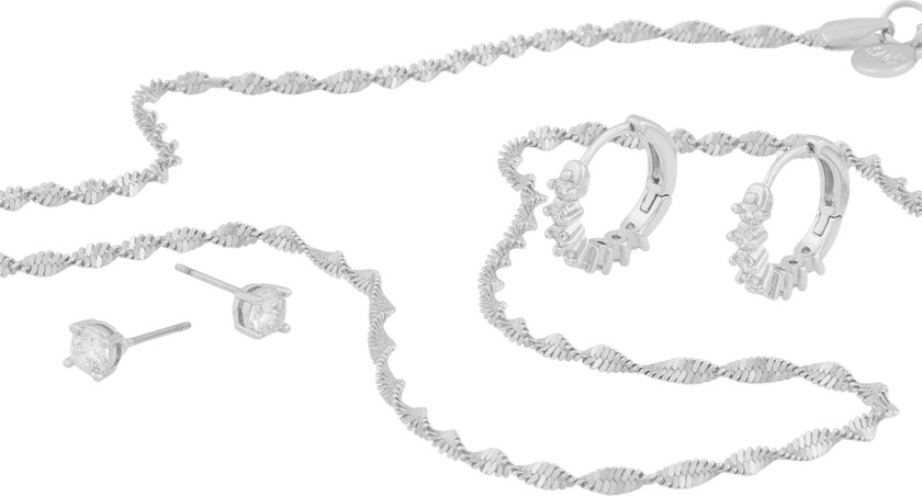 Snö Of Sweden Maine Necklace Set 2 Silver/Clear