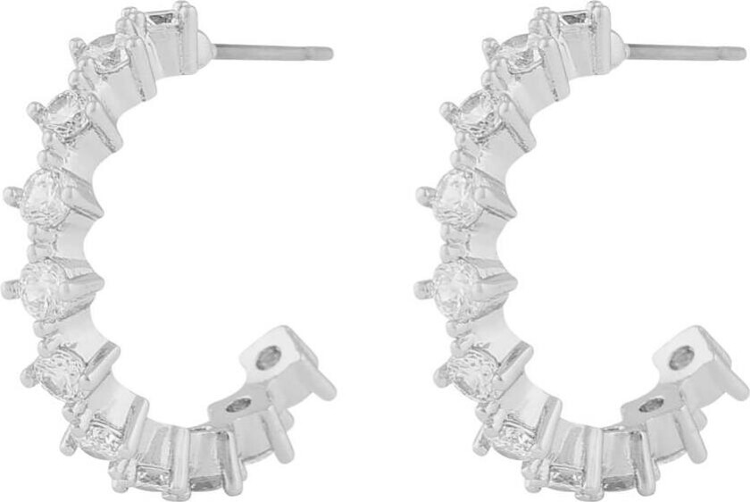 Snö Of Sweden Trinnie Small Oval Earring Silver/Clear