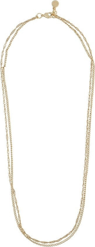 Snö Of Sweden Mayfair Double Necklace Plain Gold 42cm