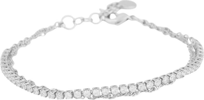 Snö Of Sweden Mayfair Stone Double Bracelet Silver/Clear