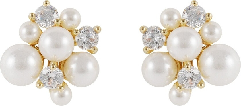 Snö Of Sweden Mayfair Irregular Pearl Earring Gold/White