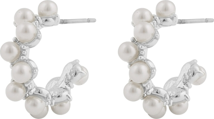 Snö Of Sweden Mayfair Pearl Irregular Oval Earring Silver/White