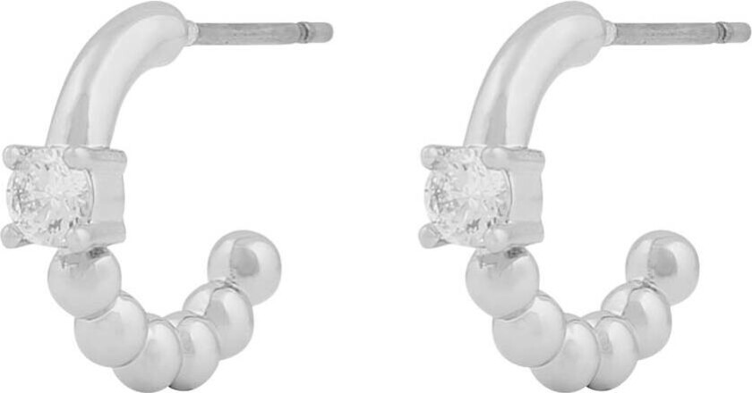 Snö Of Sweden Billie Small Oval Earring Silver/Clear