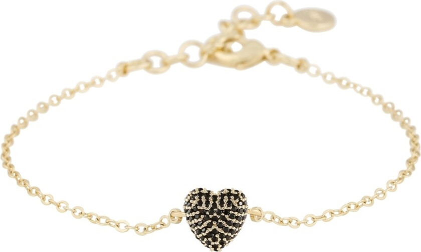Snö Of Sweden Stina Heart Chain Bracelet Gold/Black
